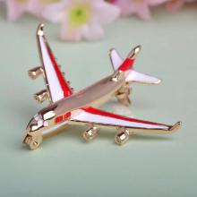 Little Airplane Brooch Enamel Gold-color Metal Brooches Pin Fighter Aircraft Model Jewelry Suit Clothes Clips
