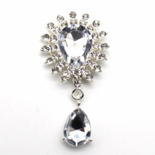 10pcs/Lot 50*27mm Rhinestone Alloy Flat Brooch DIY Clothing Decoration Craft Supplies