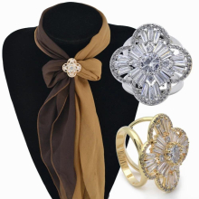Jackstraw wild pure copper zircon thick double ring scarves buckle circle scarf ring direct