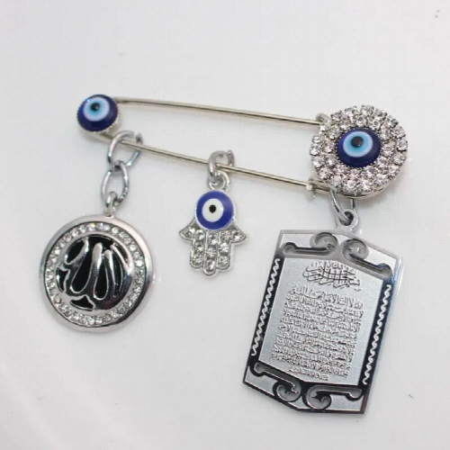 Genérico Islam Muslim Allah Four Qul Suras Evil Eye Stainless Steel Car