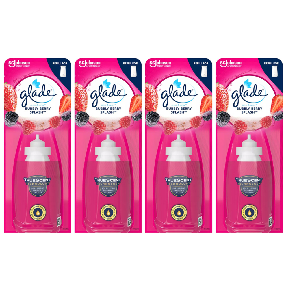 4 x Glade Sense and Spray Refill 18ml - Bubbly Berry Splash