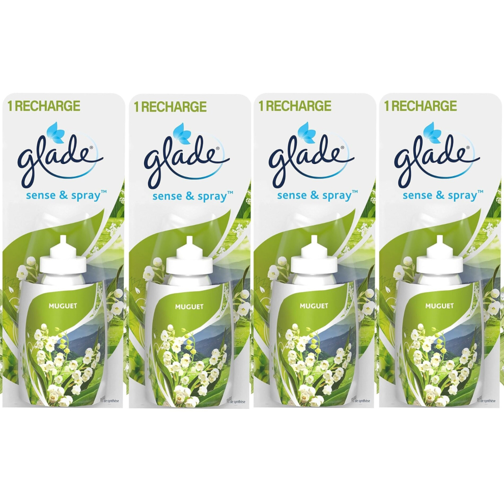 4 x Glade Sense and Spray Refill 18ml - Muguet  (Lily of the Valley)