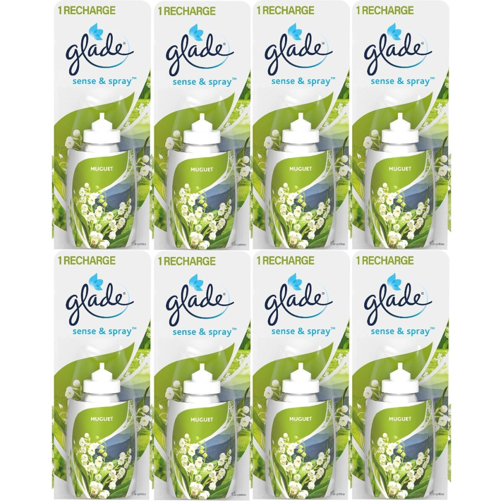 8 x Glade Sense and Spray Refill 18ml - Muguet  (Lily of the Valley)