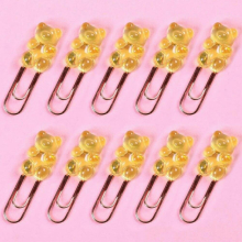 10pcs/lot Cartoon Bear Paperclips Special-shaped Paper Clip Organizer Student Stationery School Office Binding Supplies