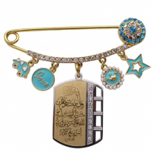 muslim islam Quran evil eye Scarf Hijab crystal Stainless Steel Pin brooch Baby Pin