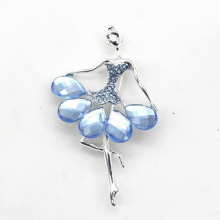 Light Rhinestone Crystal Brooch Dancing Girl Dress Accessories Brooches Pin
