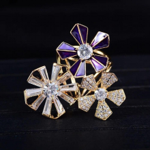 Scarf Buckle Scarf Buckle Accessories I Drop Flower-shaped Three-ring Silk Scarf Buckle Shawl Buckle