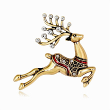 3pcs/Lot Christmas elk Brooch Crystal cartoon Brooches Pins Favorite Gift For Year Christmas
