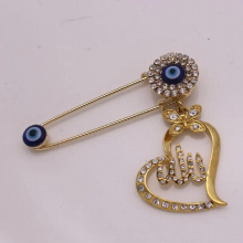 Allah evil eye Baby Pin Stainless steel brooch islam muslim jewelry