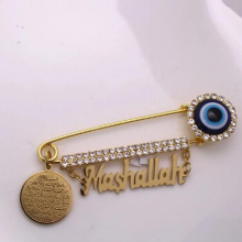 AYATUL KURSI Mashallah evil eye Stainless steel brooch baby pin