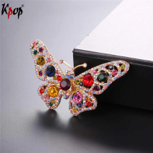 Austrian Rhinestone Colorful Fly Butterfly Insect Broochs Lovely Gift For Girl/Woman Pin Animal Jewelry Brooch B2727