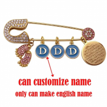 can customize can english muslim AYATUL KURSI Allah Stainless Steel brooch Baby Pin pin baby feet