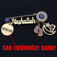 customize Allah Mashallah Stainless Steel brooch Baby Pin