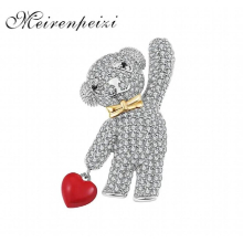 brooch bow crystal bear brooch boutique Christmas wedding girl birthday party wedding jewelry