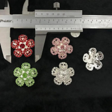 26mm 5pcs/lot Flatback Rhinestone Button With For Hair Flower Wedding Embellishment mixed