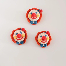 ZHEN-D Funny Joker Face Crochet Hand-knitted cotton Special 3D Brooch Pin Lovely Kid Clothes Sweater Canvas Bag Decoration
