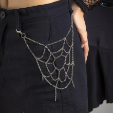 Side Punk Chain On The Jeans Pants for Women Unisex Egirl eBoy Personality Spider Web Key Chains Harajuku Goth Jewelry