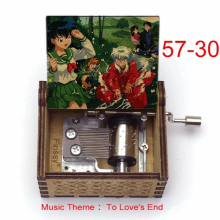 music theme to loves end inuyasha KAGOME Kikyo Sesshoumaru Print wooden Music Box kids boys girls Gift Caixa De Musica