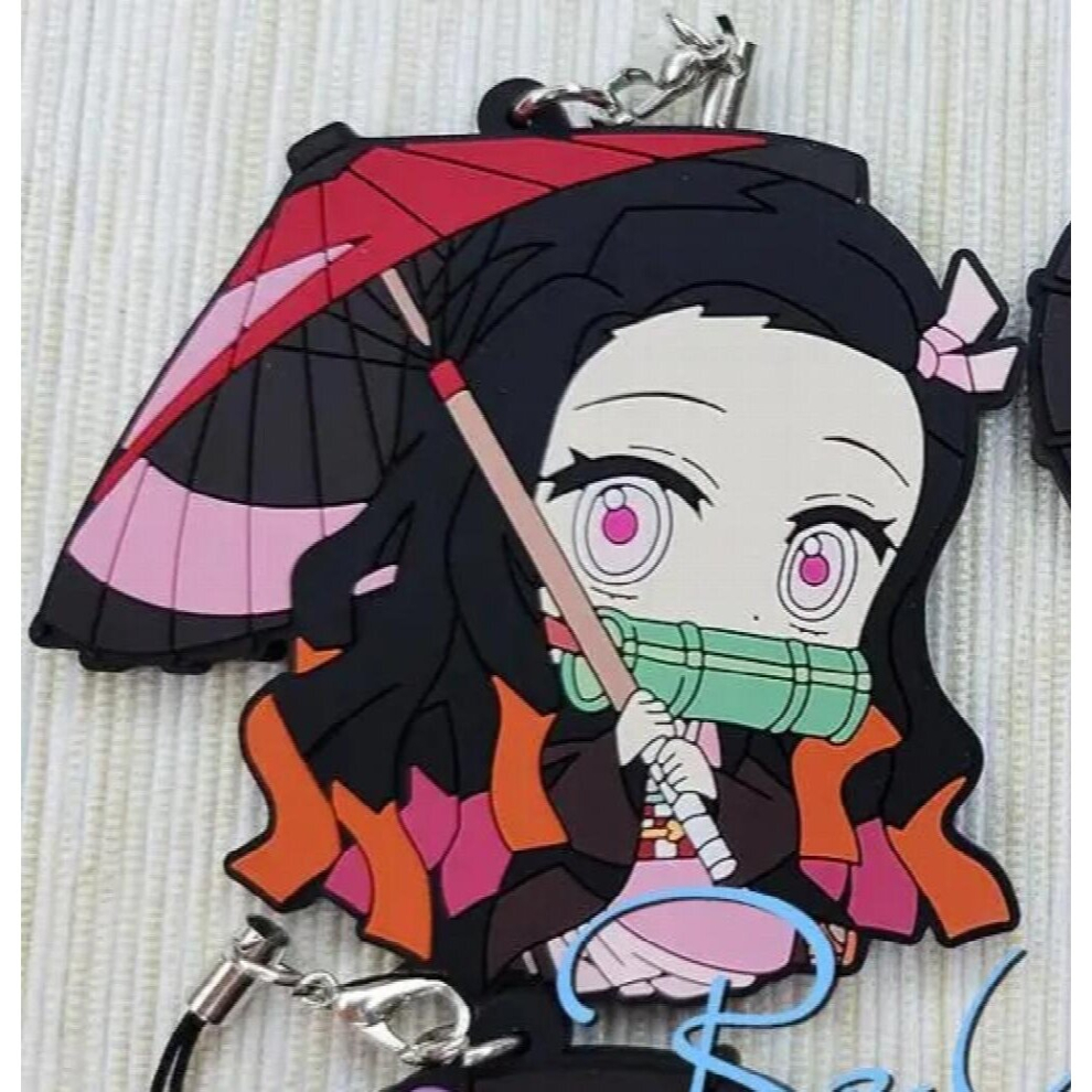 Demon Slayer: Kimetsu No Yaiba Japanese Figure Rubber Silicone Mobile Phone Charms Key Chain Strap Keyring Multicoloured 885670692959