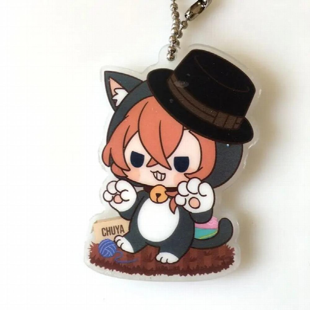 Bungo Stray Dogs Anime Keychain Dazai Osamu Atsushi Nakaji Edogawa Ranpo Acrylic Keychain Keyring Phone Strap Multicoloured 885670693451