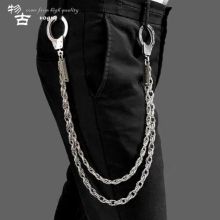 Double handcuffs, fried dough twist chain, locomotive rock waist chain, pants chain, INS anti-theft chain