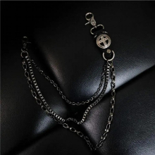 Punk Hip-hop Belt Waist key Chain Multilayer Male Pants Chain Men Jeans Punk Gun Plated bicycle Metal Pants Chains BL63