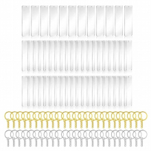 150Pcs Acrylic Keychain Blank with Rings for Vinyl, Clear Key Chains Rectangle Acrylic Blanks for DIY Crafts and Project