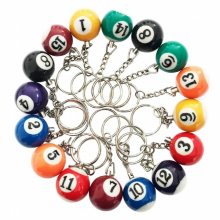 Colorful Billiard Ball Keychain Set 16 Pcs,Mini Magic Key Chain Balls Eightball Billar Billiards Chains Accessories