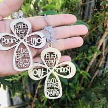 Baptism Favor (12PCS) Keychain cross Wood Charm Christening Favor First Communion Favor Wedding Party Favor Recuerditos Bautizo