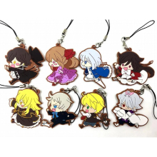 8PCS/LOT Random sent Japanese figure rubber Silicone mobile phone charms/keychain