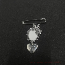 sublimation blank pins brooches jewelry with oval with angel footprint hot transfer printing consumables 20pcs/lot
