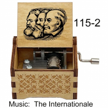 Wooden Music Box The Internationale Song Hand Crafted Musical Box Toy Grandfather Year Gift Home Decor Ornament