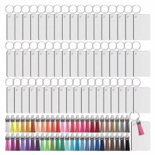200x Sublimation Blanks Keychains Bulk Keychains Ornament-Tag Heat Transfer Double-Side Sublimation Blanks KeyChains