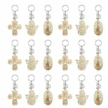 18Pcs Baptism Favors Baby Baptism First Communion Party Favors Wooden Keychain KeyRing for Baptism Christening Communion