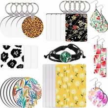 27Pcs Sublimation Blanks Products Set DIY Keychain Coaster Refrigerator Magnets Air Freshener Blanks for Crafts Printing