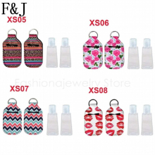 4 Sets Hand Sanitizer Keychain Holder Travel Bottle Refillable Containers 30ml Flip Cap Reusable Bottles with Keychain Carrier