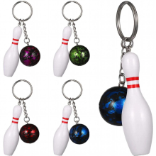 10 Pcs Bowling Keychain Key Chain Men Creative Key Ring Pendant Bowling Accessories Plastic Key Rings Man
