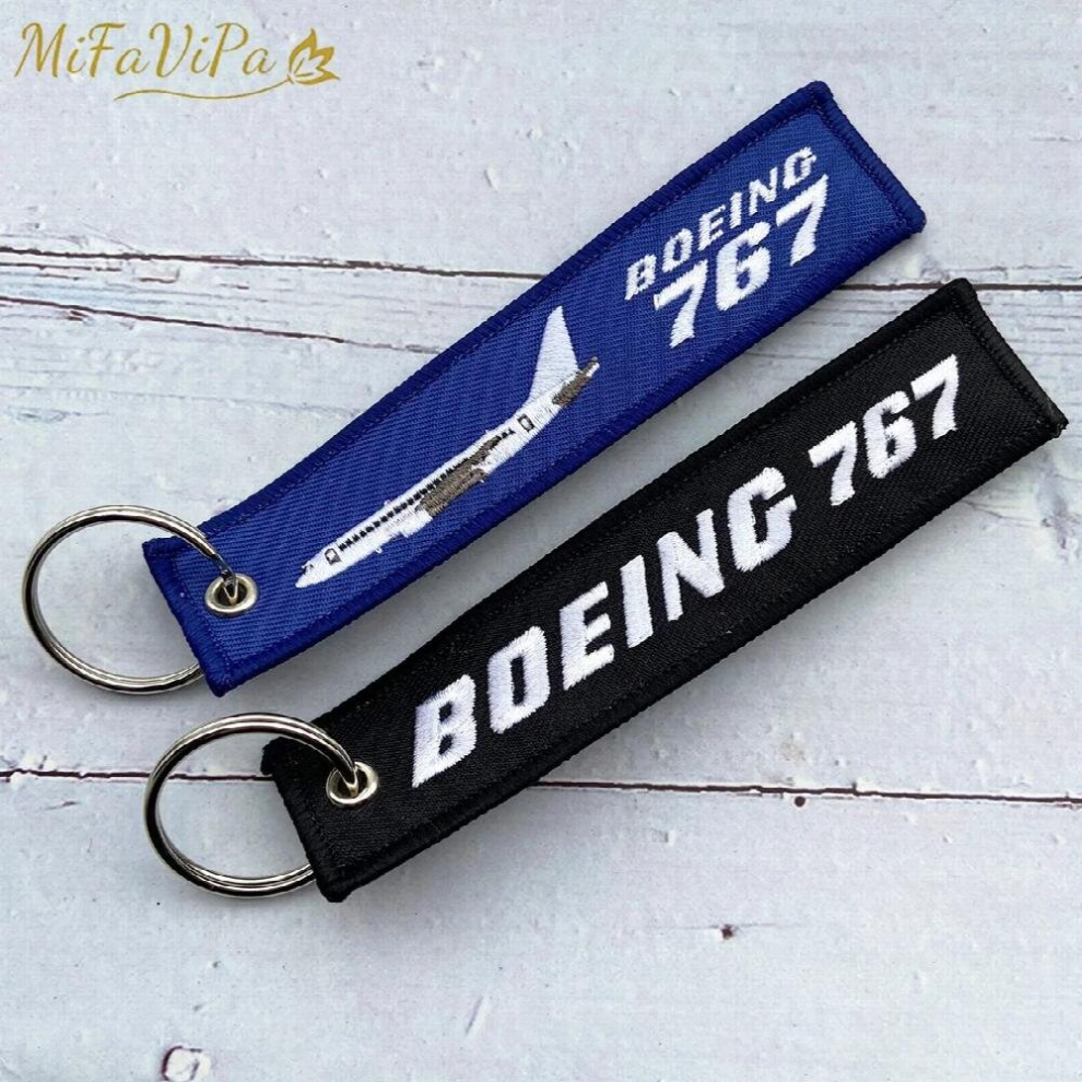 2 Pcs And Embroidery Boeing 767 Trinket Keychain Phone Strap Aviation Key Chain For Men Gift Luggage Tag Keyr 885670689935