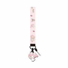 Cartoon Polyester Lanyard Keychain Acrylic Pendant Girls Phone Accessories Anti-lost Wrist Strap