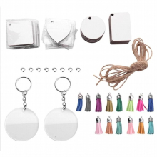 Sublimation Keychain,With Thermal Transfer Double-Sided Sublimation Blank, Tassel And Rope, For DIY Keychain