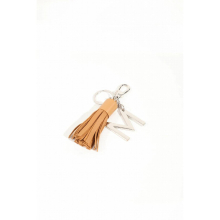 Tan Leather Looking Tassels Key Chain
