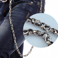 Skeleton Rider Make Wallet Chain Ghost Rock Punk Metal Keychain Key Pants Chain Mens Jewelry