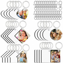 Sublimation Keychain Blanks,Blank Keychain With Key Rings,Sublimation Ornament Blanks Printed Keychain For Heat Transfer