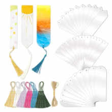 30 Pieces Blank Acrylic Bookmark Clear Acrylic Bookmarks Blank with Tassel DIY Book Markers for Notebook Tags Making