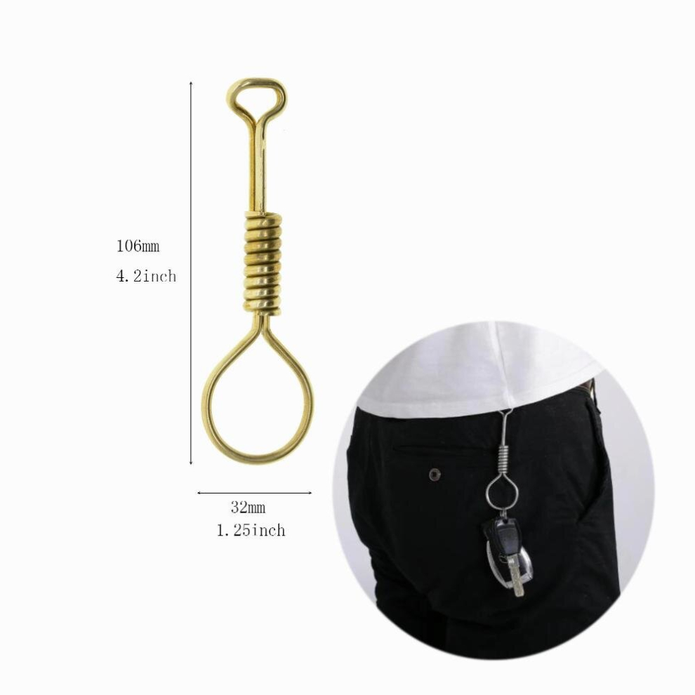 Unique Creative Biker Large Solid Brass Wire Fishhook U Bulb Hook Carabiner Key Ring Clasp Tool Keychain 885673985423