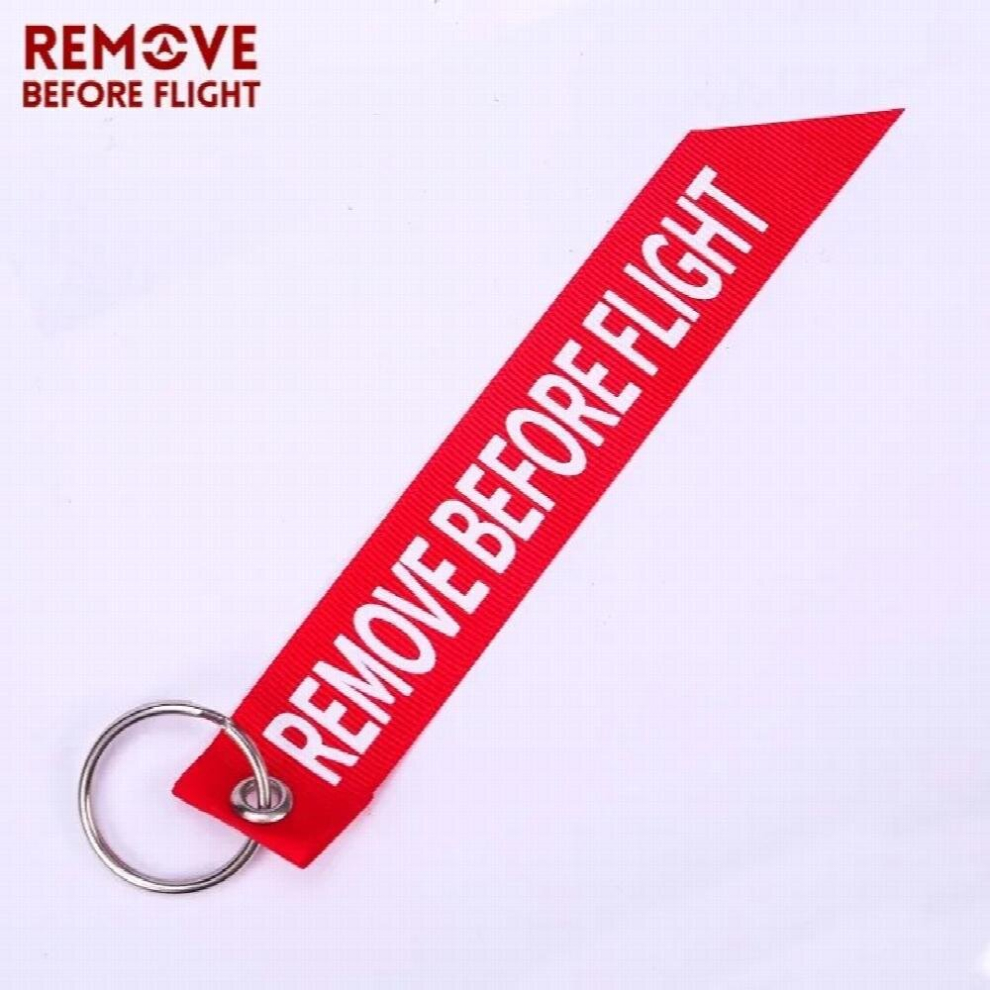 Streamer Remove Before Flight Key Chain Chaveiro Red Print Keychain Ring For Aviation Key Ring Soft Key Chain 20 Pcs 885673985522