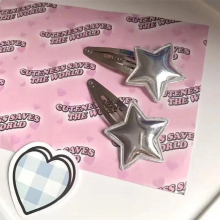 Harajuku Leather Star Pentagram Bobby Pin Sweet Charm Girly Hair Clip for Women Aesthetics Y2k Hair Accessories Gift