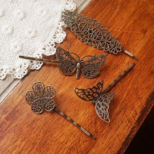 DEAR-LIFE jewelry Retro leaves butterfly hair clip edge clip retro hair accessories