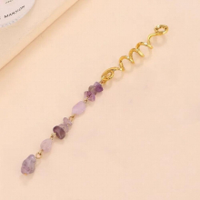 Colored Natural Stone Pendant Hair Jewelry For Braids Crystal Dreadlock Accessories Hair Charms Women Headwear Dangle Dreadlock