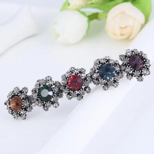 Retro Metal Barrettes Hairpin Clips For Women Girls Big Rhinestone Crystal Sunflower Hair Ornaments Hairwear